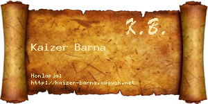 Kaizer Barna névjegykártya
